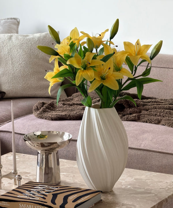 Lilien mit zwei Blüten 5er Bouquet in Gelb | Bloom
