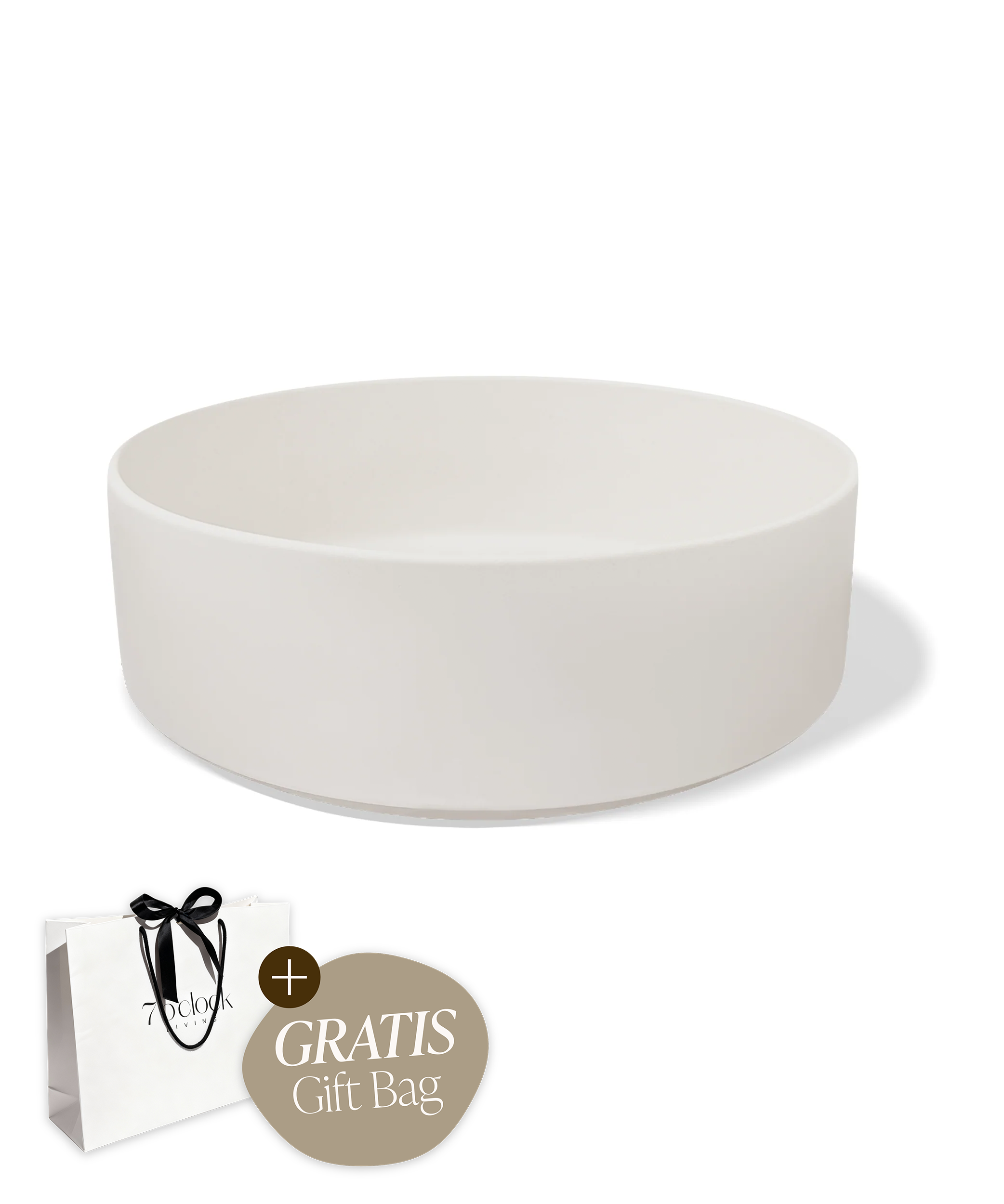 Gift-Edition Große Bowl Ø27cm in Cremeweiß matt | Nia