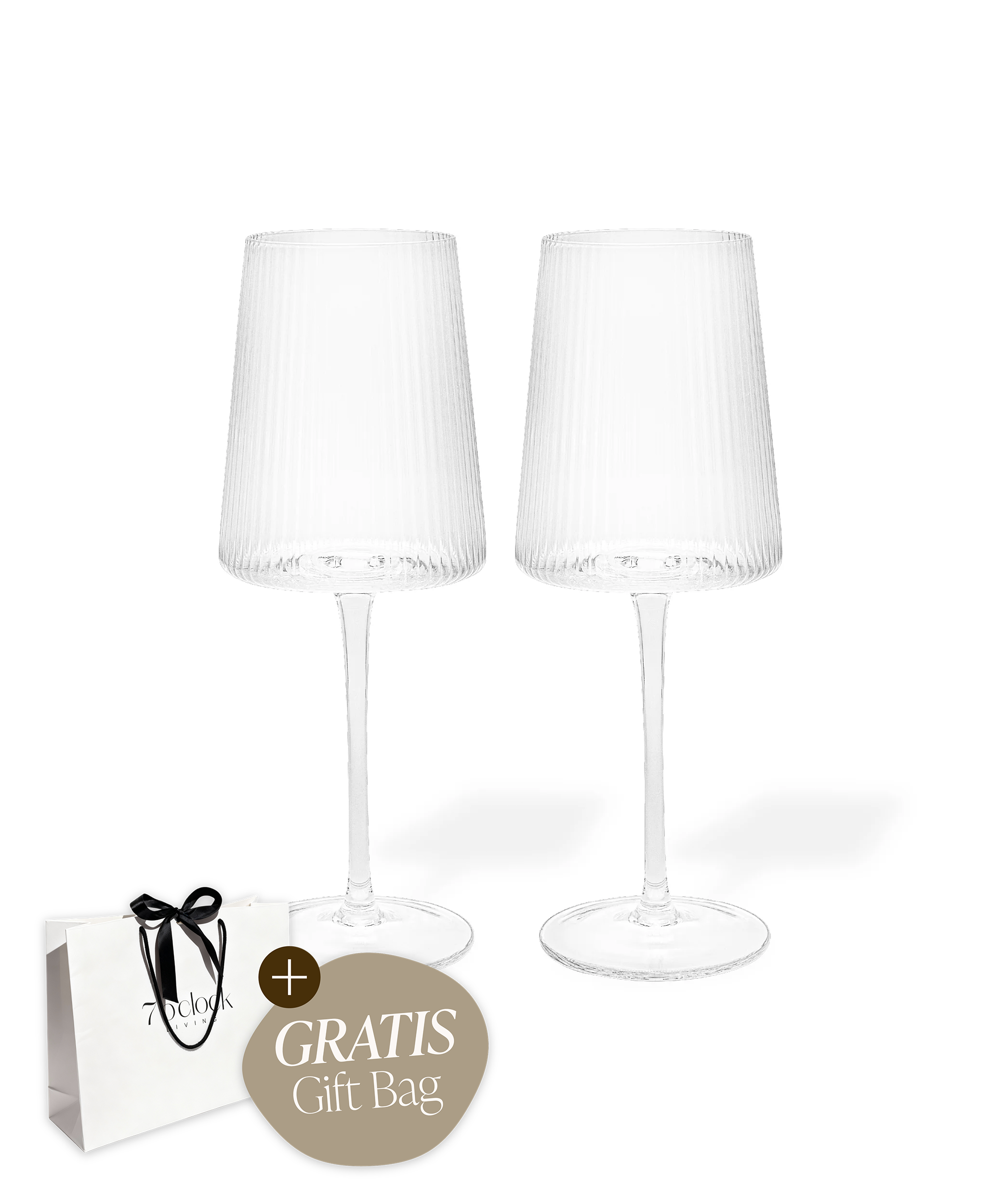 Gift-Edition Geriffeltes Weinglas | Paris