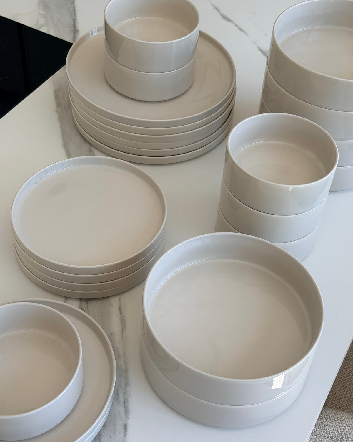 3er Set große Teller in Beige aus der Serie Nia – Größenübersicht