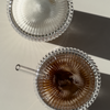 Geriffeltes Glas mit Glasdeckel & Glasstrohhalm | Paris