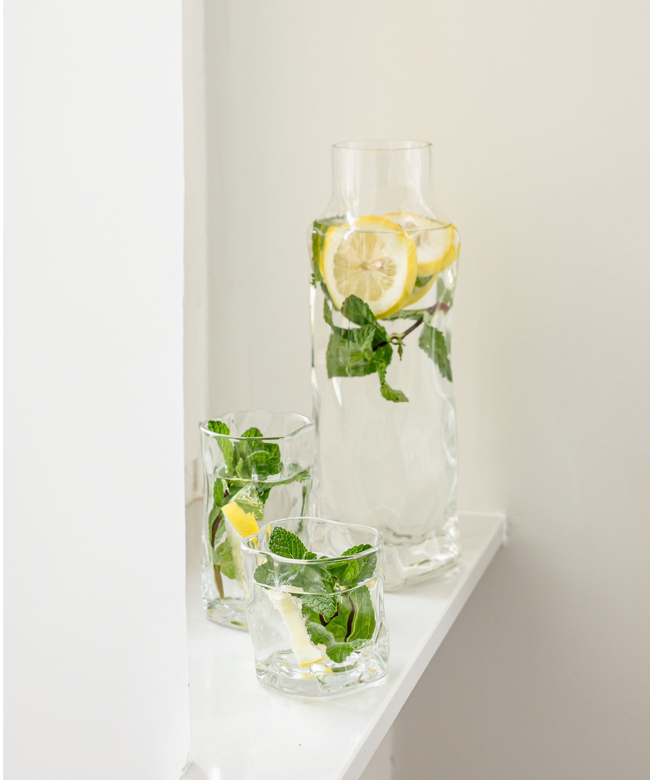 Großes organisches Glas mit Karaffe | Alaska