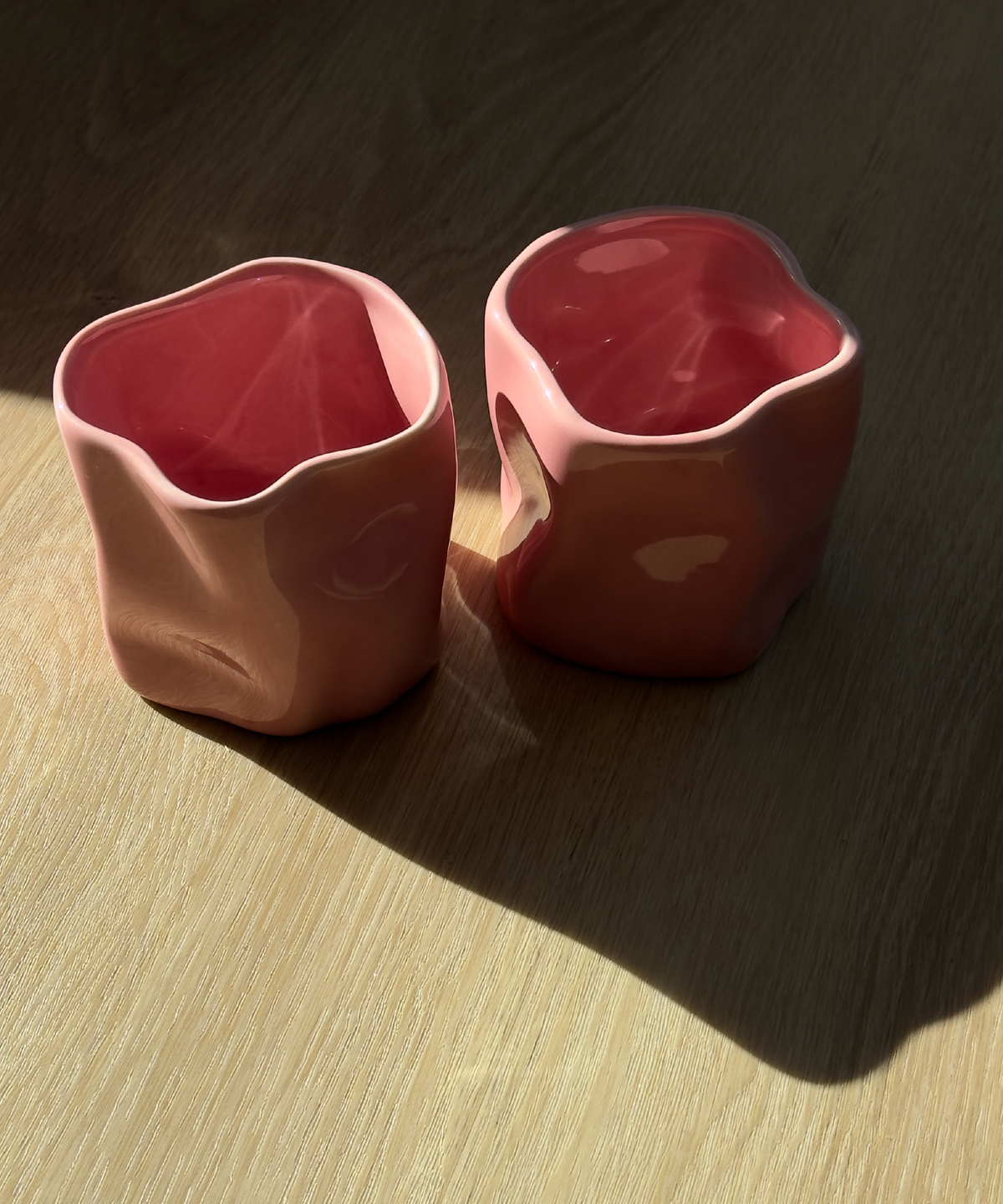 Organischer Keramik Becher Pink aus der Serie Alaska – Draufsicht