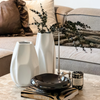 Große facettierte weiße Vase | Avela