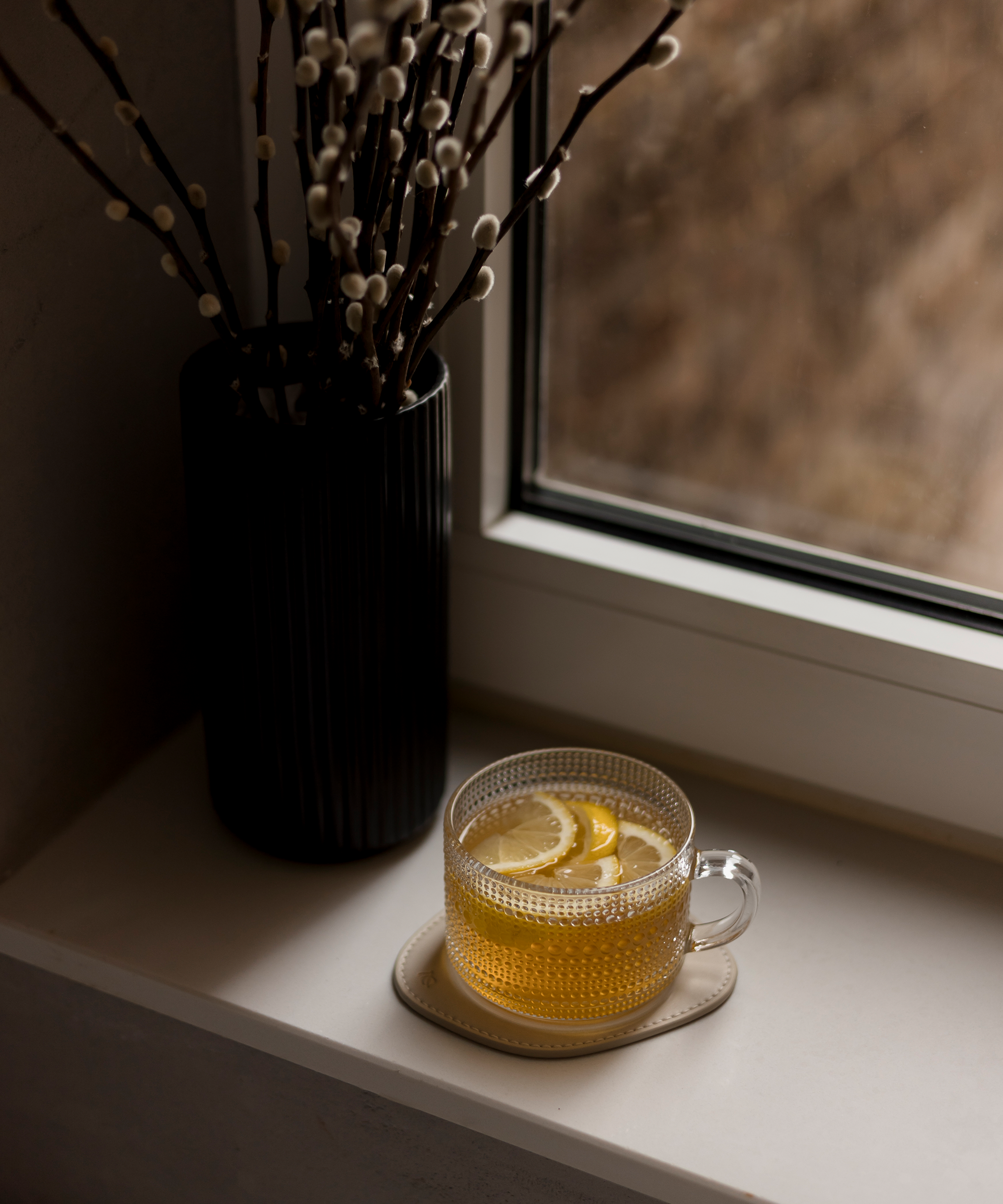 Perlenbesetzte Glastasse | Atlanta