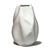 Große facettierte weiße Vase | Avela