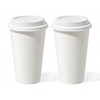 Großer Keramik To-Go Becher mit weißem Silikon-Deckel | Brooklyn
