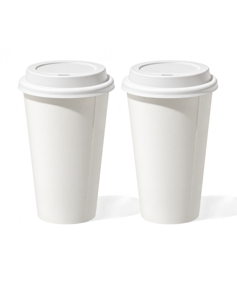 Großer Keramik To-Go Becher mit weißem Silikon-Deckel | Brooklyn
