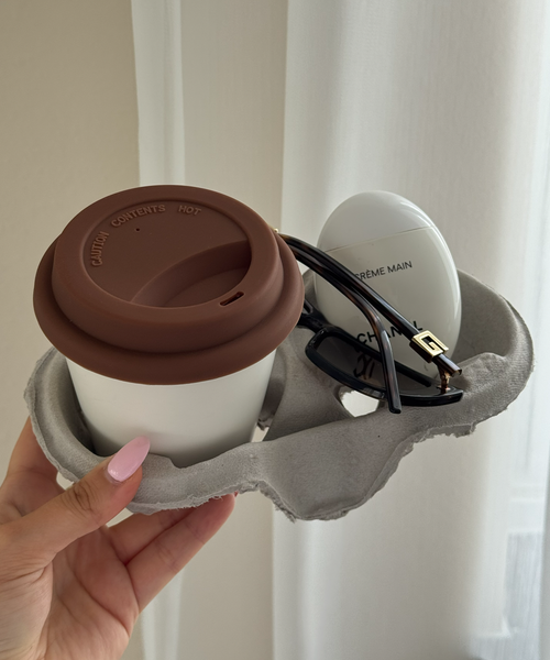 To-Go Becher Silikon-Deckel im 2er Set Braun aus der Serie Brooklyn – Draufsicht