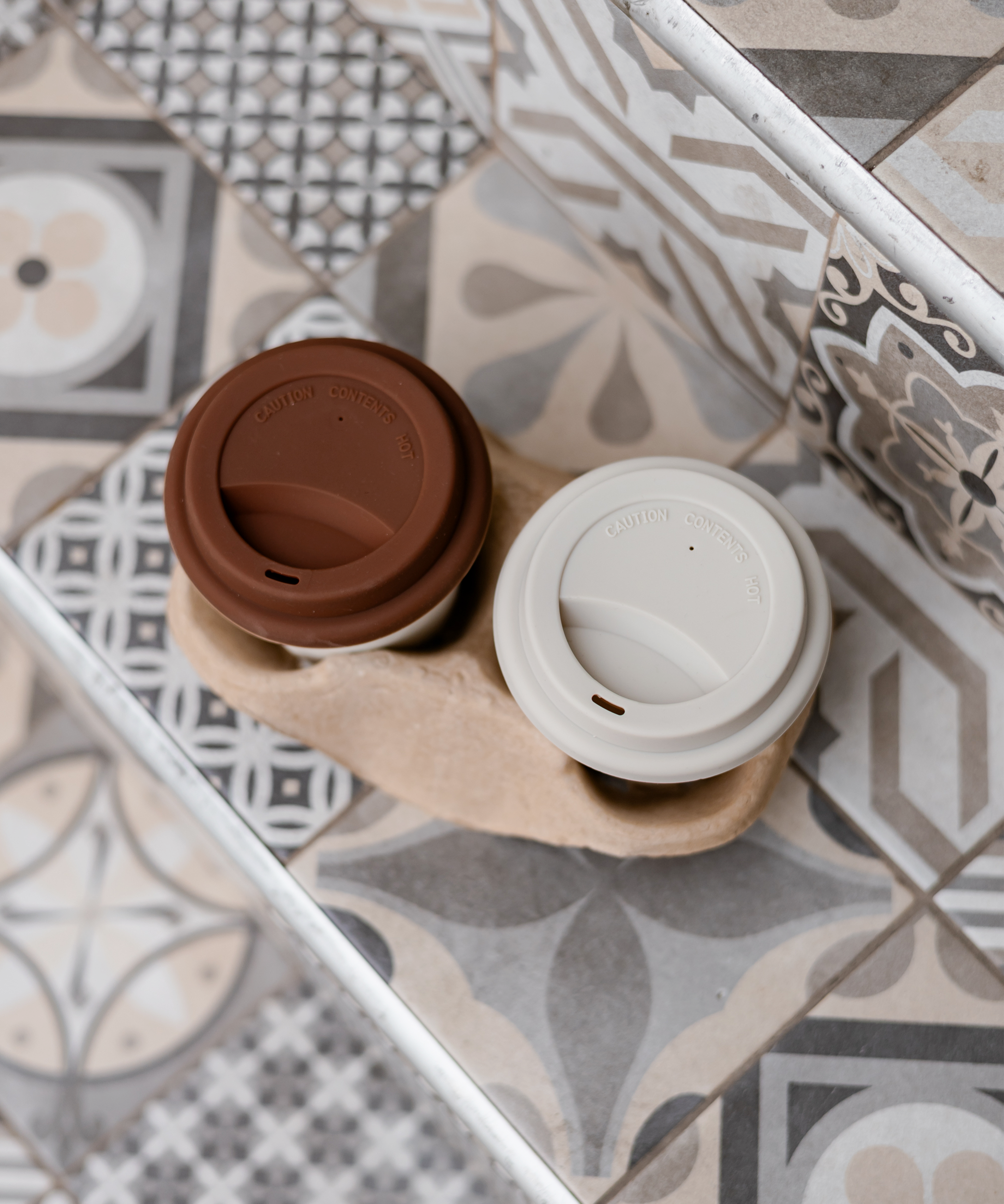 To-Go Becher Silikon-Deckel im 2er Set Braun | Brooklyn