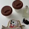 To-Go Becher Silikon-Deckel im 2er Set Braun | Brooklyn