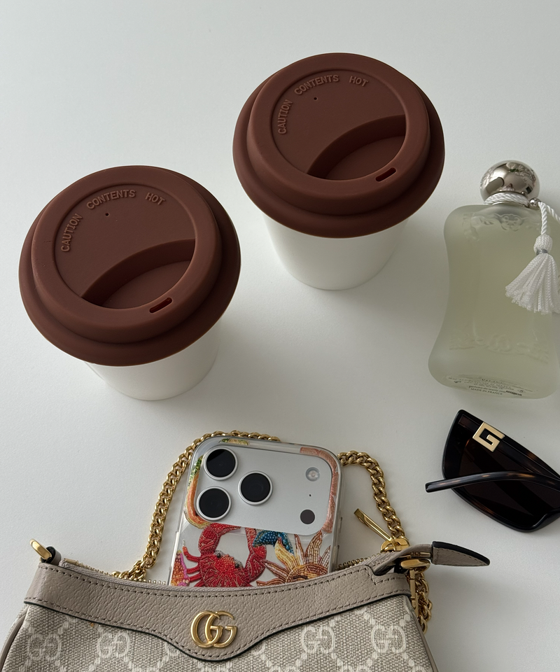 To-Go Becher Silikon-Deckel im 2er Set Braun aus der Serie Brooklyn – Größenübersicht