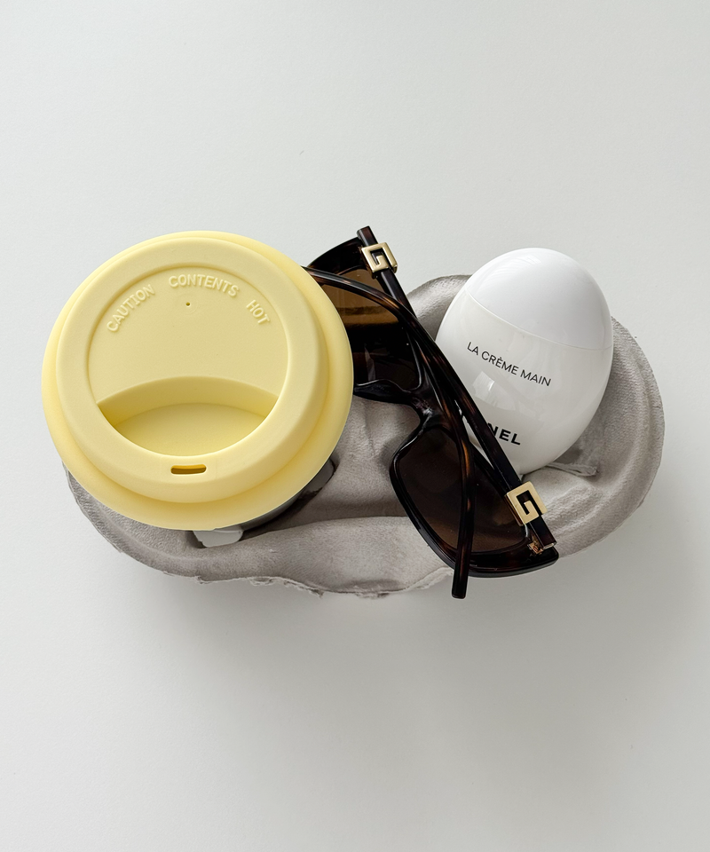 To-Go Becher Silikon-Deckel im 2er Set Butter Lemon aus der Serie Brooklyn – Produktansicht