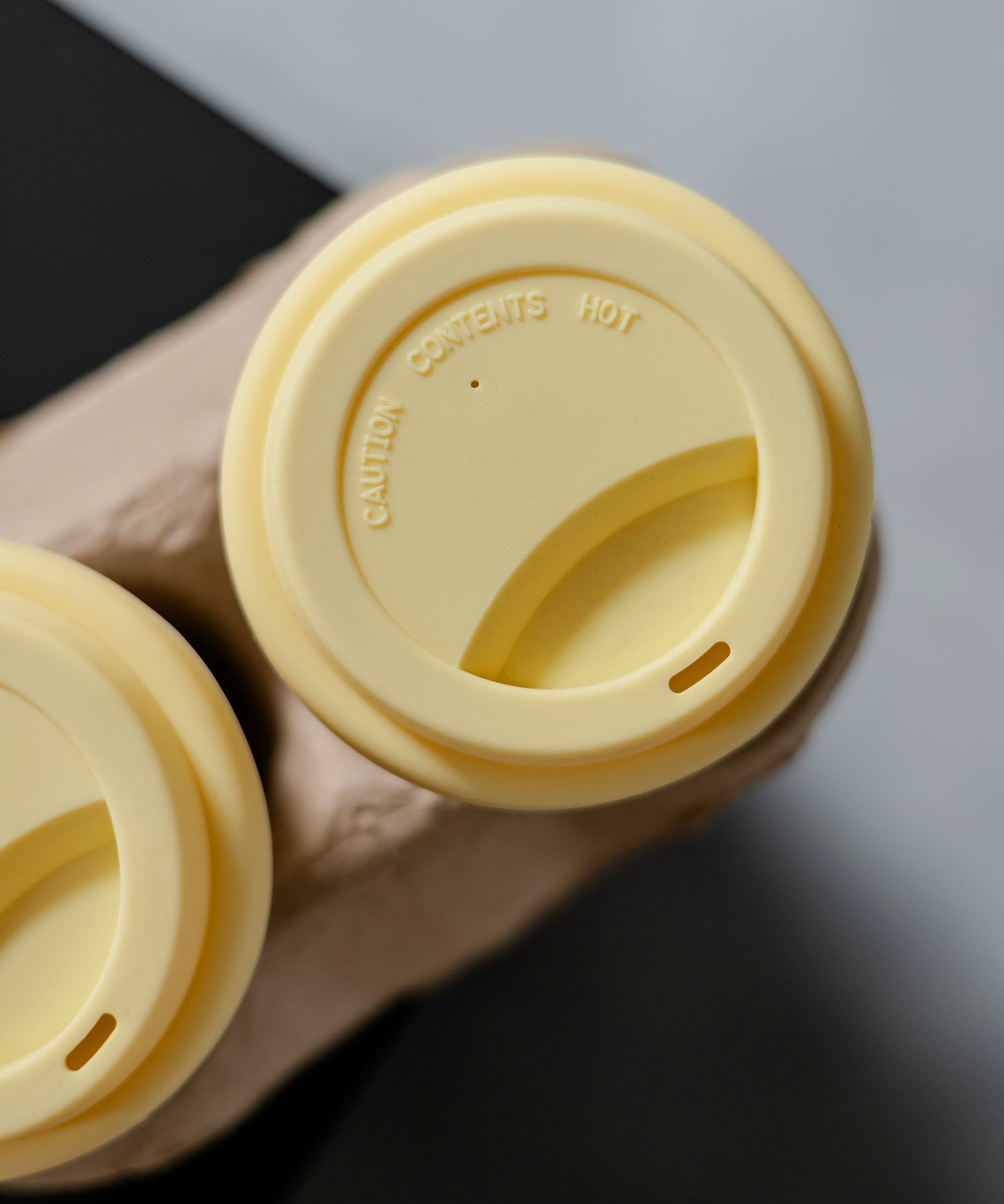 To-Go Becher Silikon-Deckel im 2er Set Butter Lemon | Brooklyn