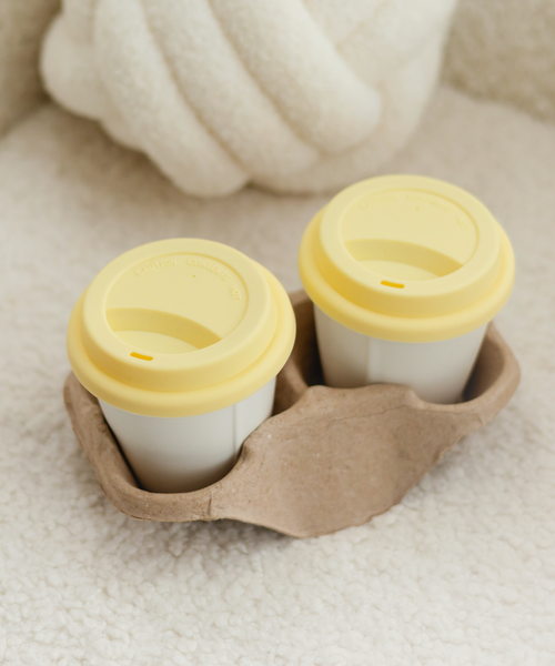 To-Go Becher Silikon-Deckel im 2er Set Butter Lemon aus der Serie Brooklyn – Detailansicht