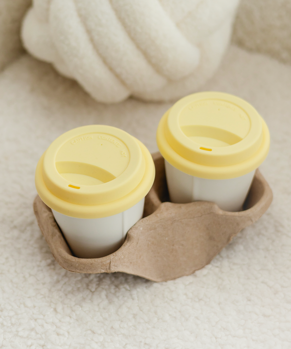 To-Go Becher Silikon-Deckel im 2er Set Butter Lemon | Brooklyn