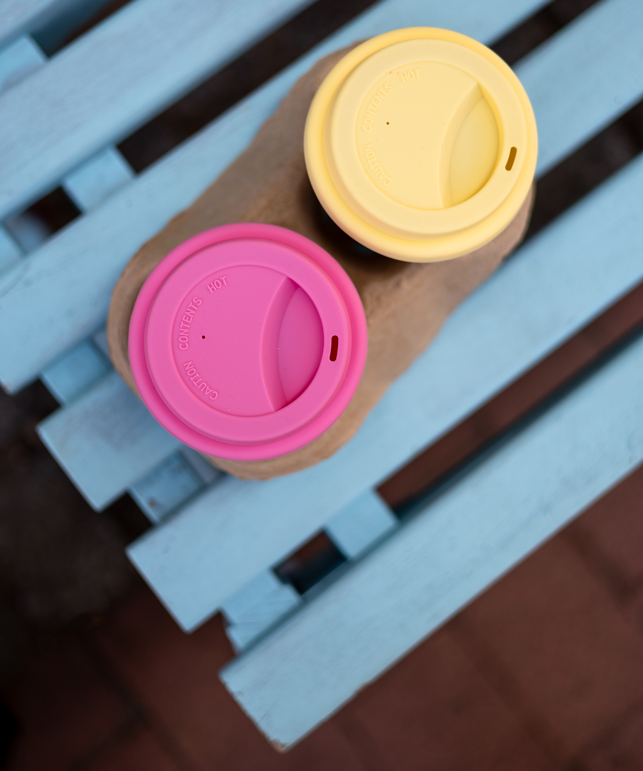 To-Go Becher Silikon-Deckel im 2er Set Butter Lemon | Brooklyn