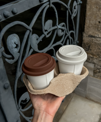 To-Go Becher Silikon-Deckel im 2er Set Greige | Brooklyn