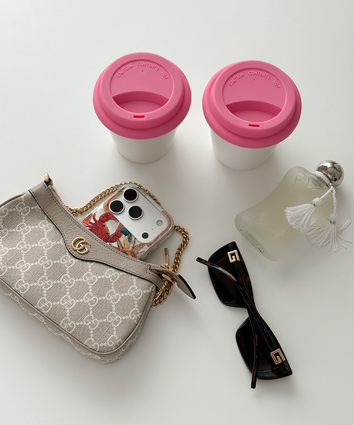 To-Go Becher Silikon-Deckel im 2er Set Pink aus der Serie Brooklyn – Nahaufnahme der Oberfläche