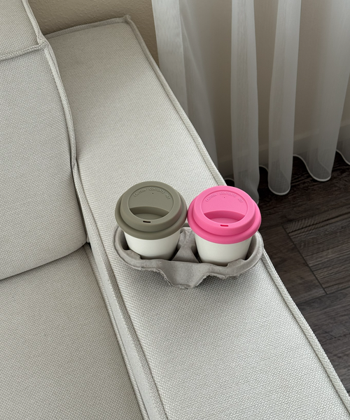To-Go Becher Silikon-Deckel im 2er Set Pink aus der Serie Brooklyn – im Wohnambiente