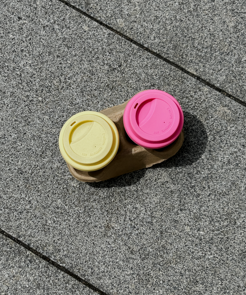 To-Go Becher Silikon-Deckel im 2er Set Pink aus der Serie Brooklyn – Draufsicht