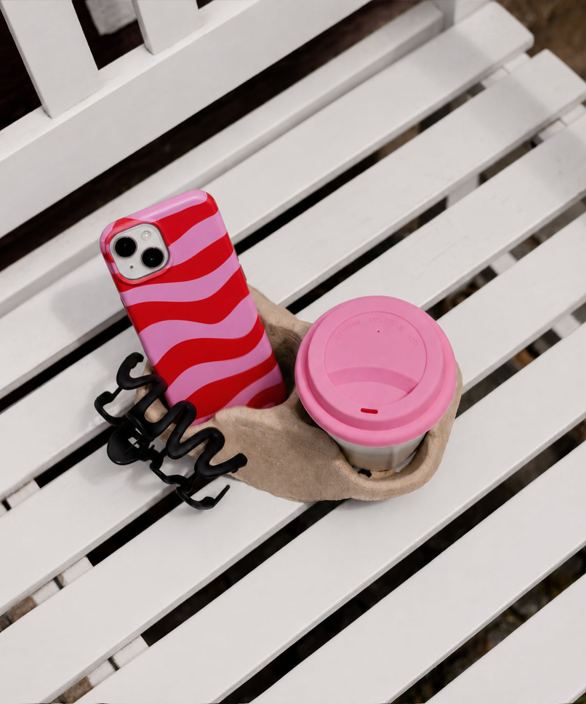 To-Go Becher Silikon-Deckel im 2er Set Pink aus der Serie Brooklyn – Nahaufnahme der Oberfläche