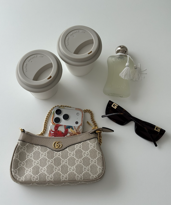To-Go Becher Silikon-Deckel im 2er Set Taupe aus der Serie Brooklyn – Detailansicht