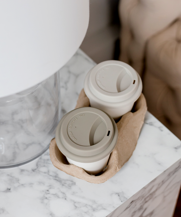 To-Go Becher Silikon-Deckel im 2er Set Taupe | Brooklyn