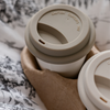To-Go Becher Silikon-Deckel im 2er Set Taupe | Brooklyn