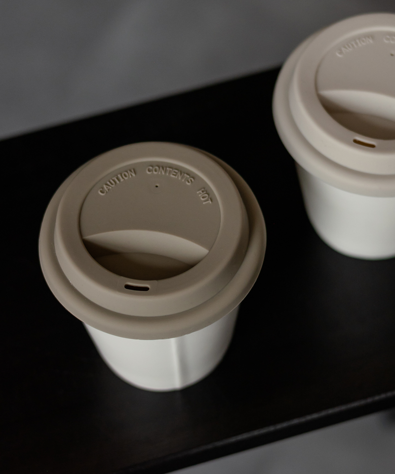 To-Go Becher Silikon-Deckel im 2er Set Taupe aus der Serie Brooklyn – Materialdetail