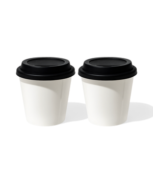 Keramik To-Go Becher mit schwarzem Silikon-Deckel | Brooklyn
