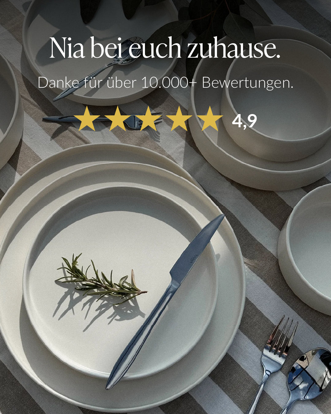 Geschirrset Cremeweiß | Nia