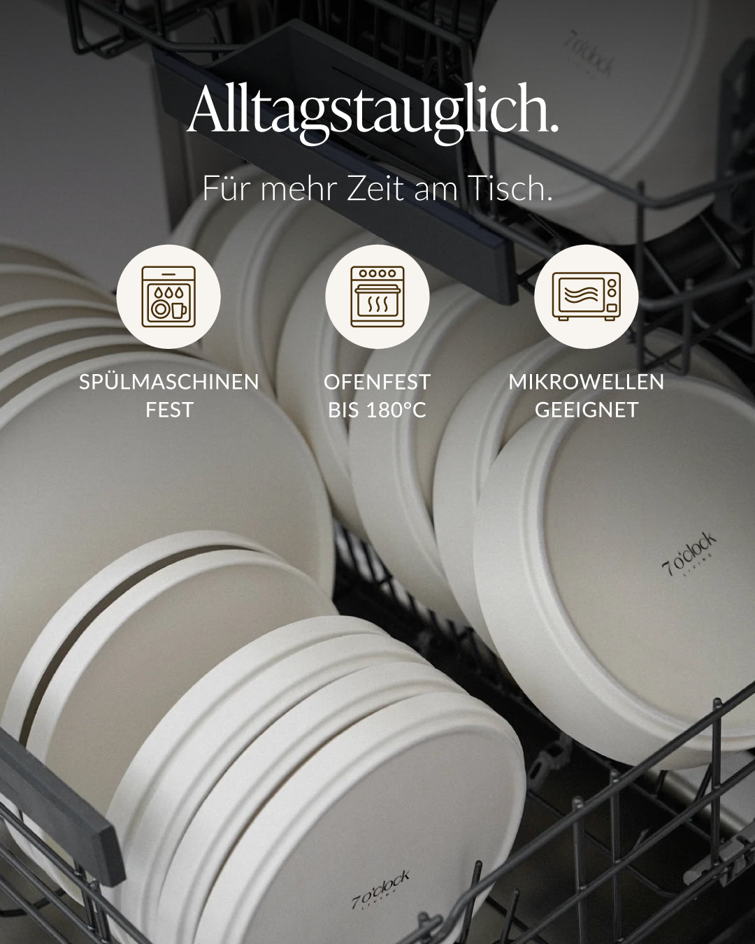 Geschirrset Cremeweiß | Nia