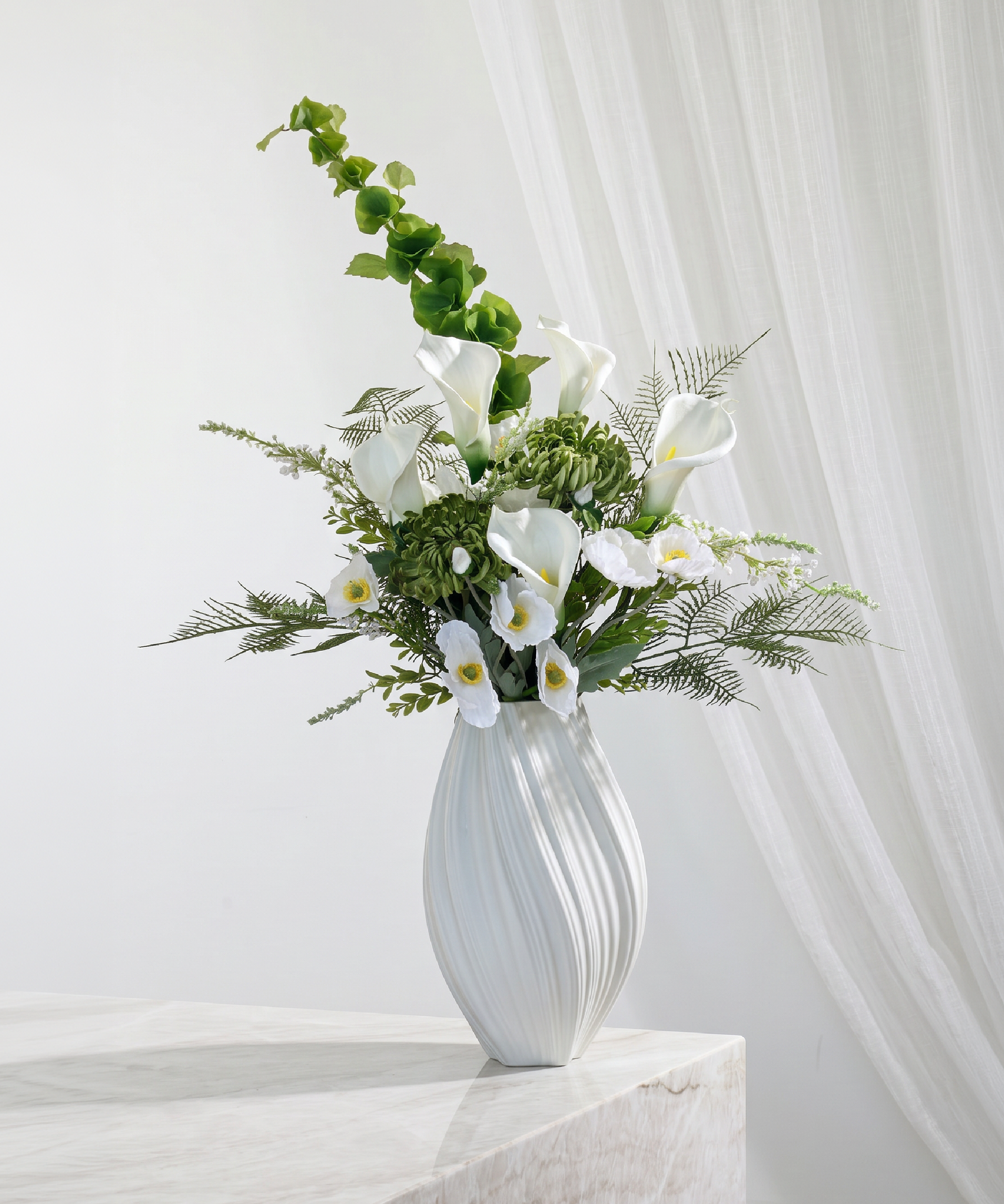 Calla Rising 15er Bouquet in Weiß & Grün | Bloom