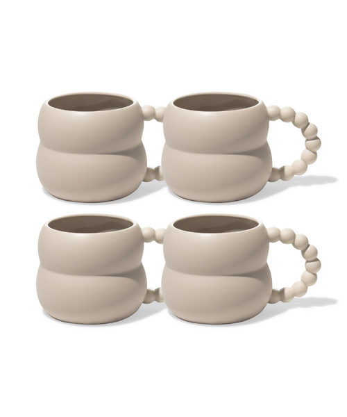 Keramiktasse mit Perlenhenkel Beige aus der Serie Chloé – Materialdetail