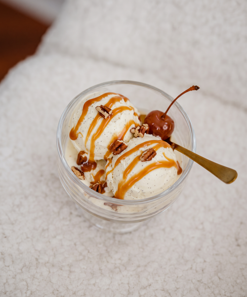 Dessertschale aus Glas aus der Serie Drapé – Draufsicht