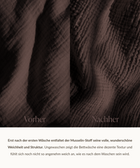 Dunkelbraune Musselin Doppelbettwäsche | Haven
