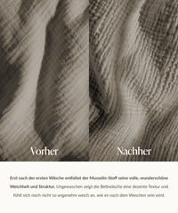 Taupefarbene Musselin Einzelbettwäsche | Haven