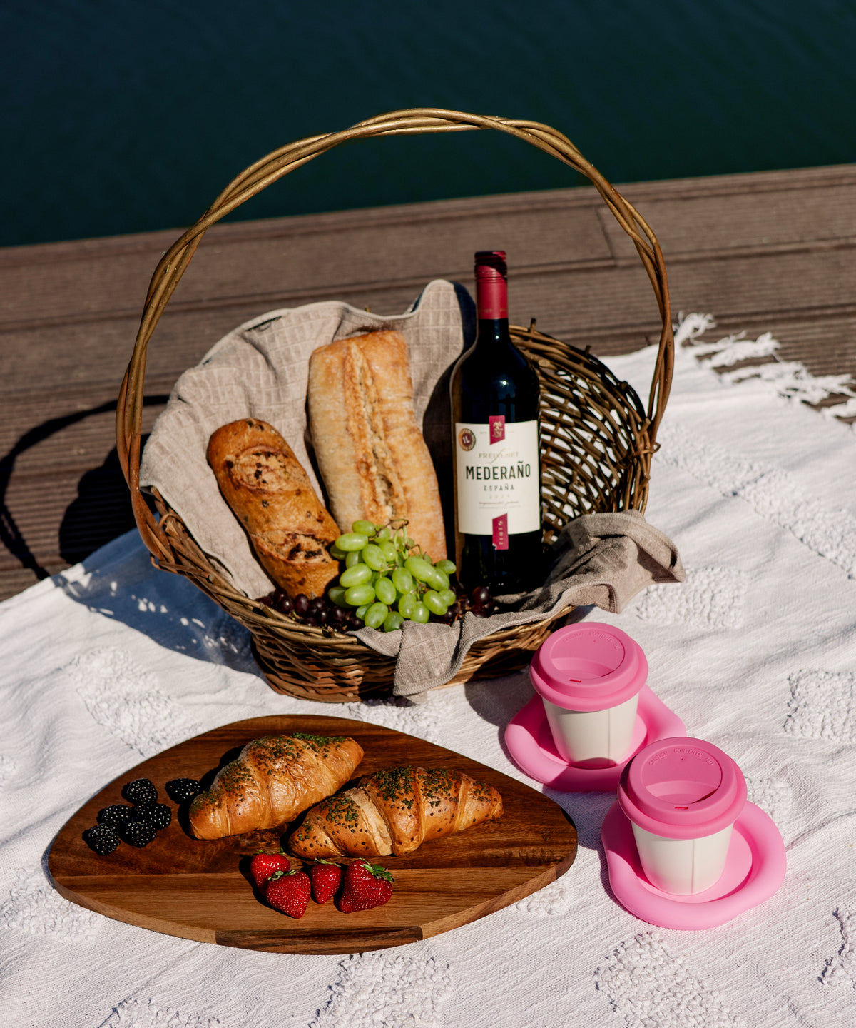 To-Go Becher Silikon-Deckel im 2er Set Pink aus der Serie Brooklyn – Seitenansicht