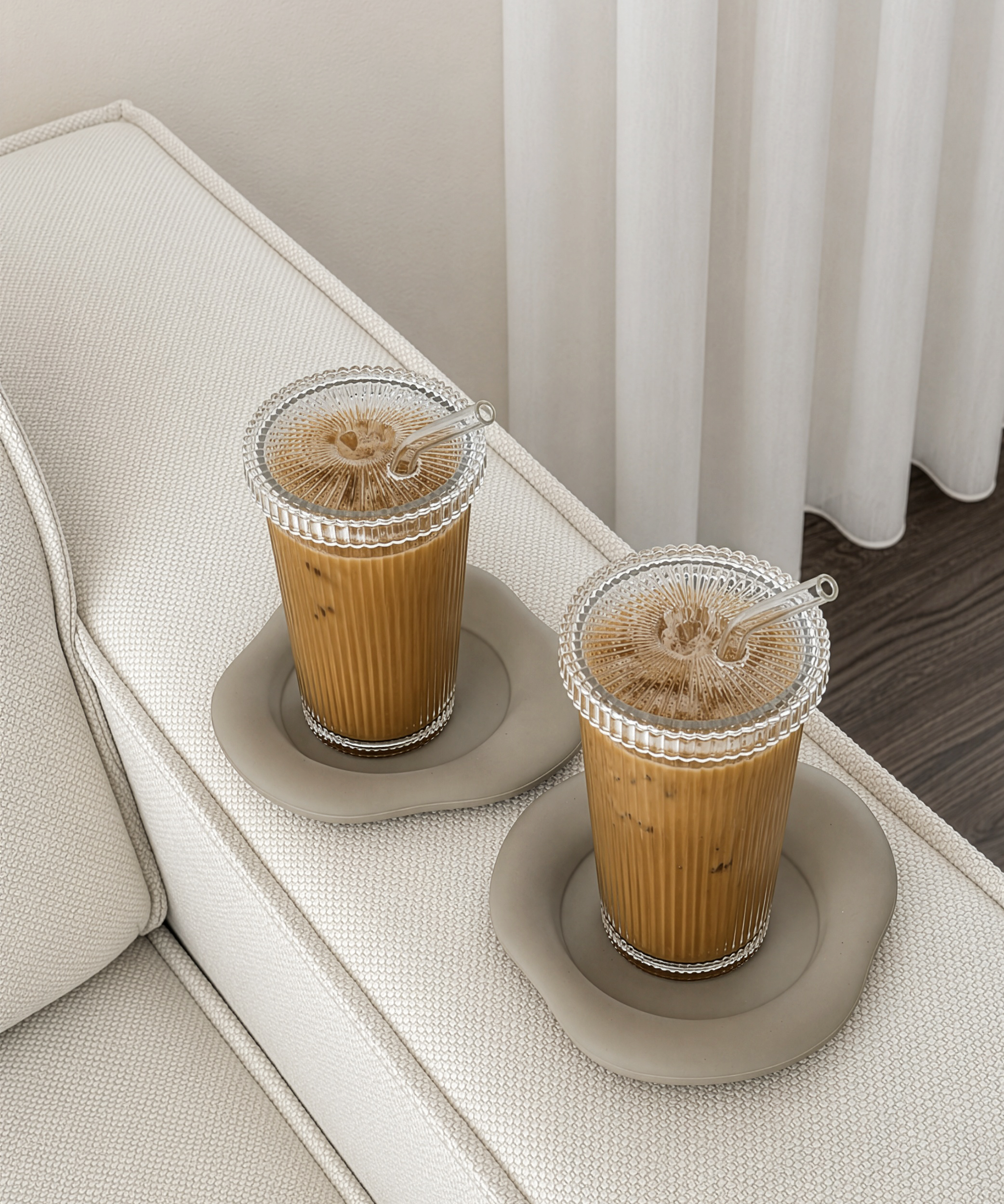 Silikon Untersetzer im organischen Design Taupe | Elou