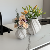 Set aus großer und kleiner Keramik Vase in Cremeweiß | Flora