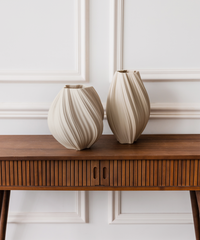 Keramik Vase in Beige | Flora