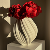 Set aus großer und kleiner Keramik Vase in Beige | Flora