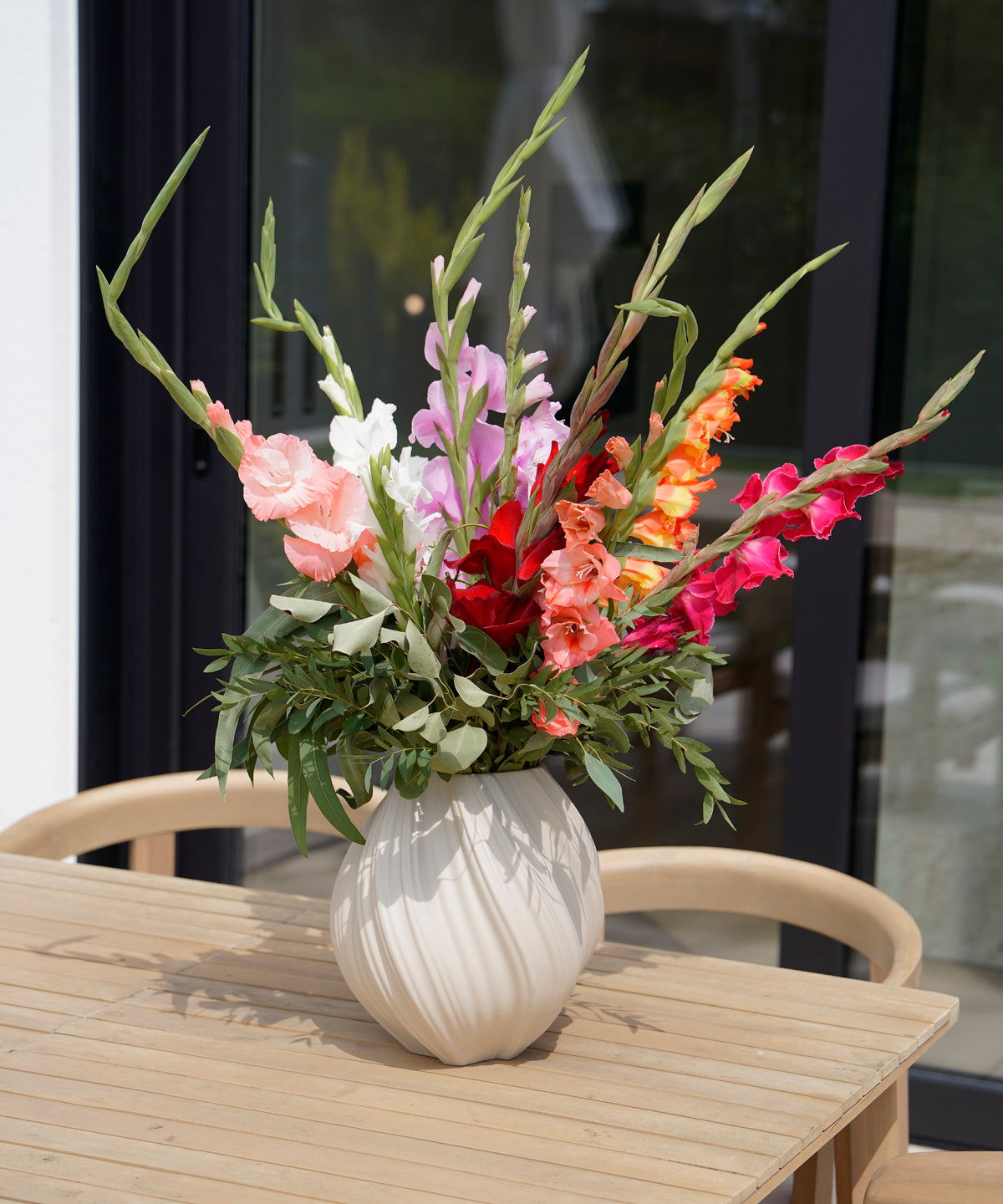 Große Keramik Vase Cremeweiß