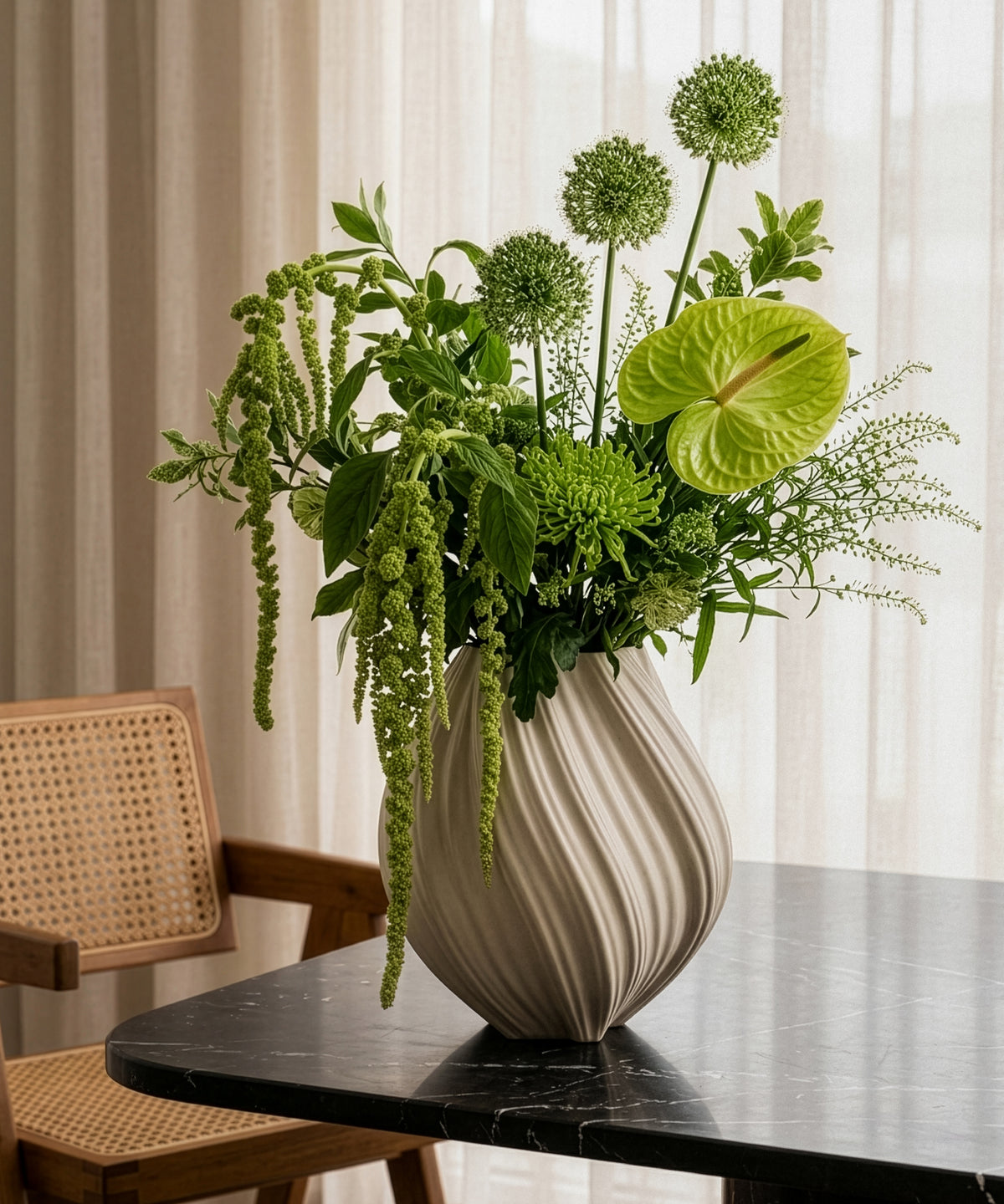 Große Keramik Vase in Beige