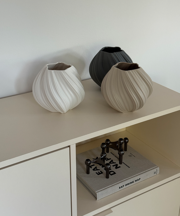 Kleine Keramik Vase in Beige | Flora