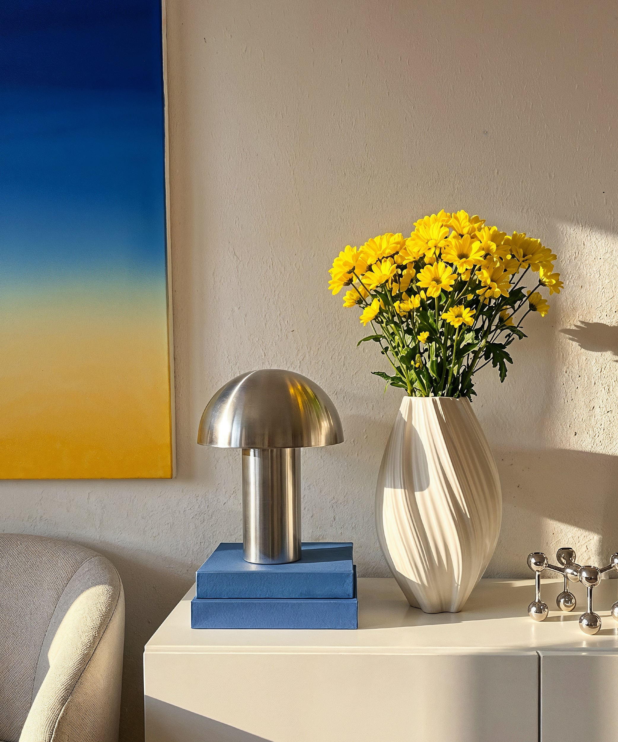 Längliche Keramik Vase Weiß | Flora