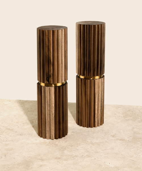 Salz- und Pfeffermühle im Rillen-Design, Serie Marlo – Größenübersicht