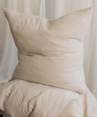 Beige Musselin Einzelbettwäsche | Haven