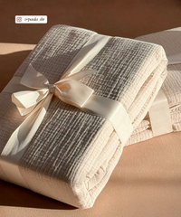 Haven Single-Set Beige | 1× Musselin-Einzelbettwäsche + 1× Kissenbezug 40×80
